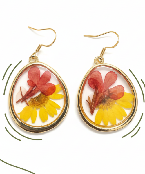 Flower Resin Earrings1`