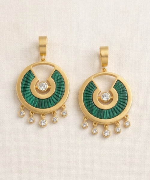 Malachite Fan Earrings