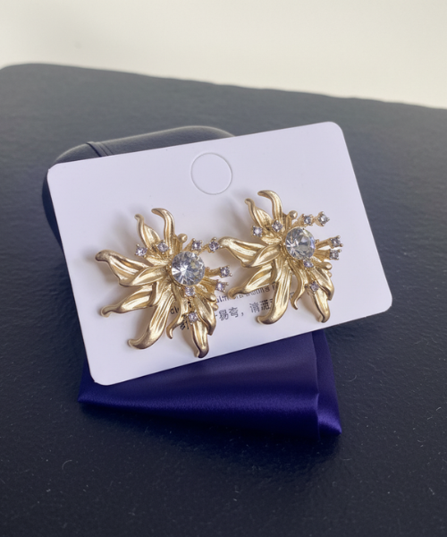 Gold Floral Studs