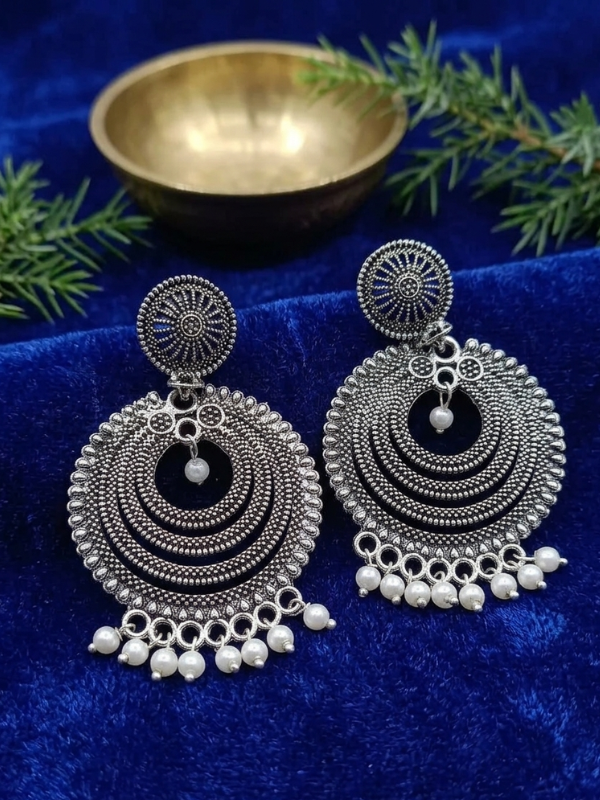 Elegant chandbali earrings for women with traditional ethnic crescent design