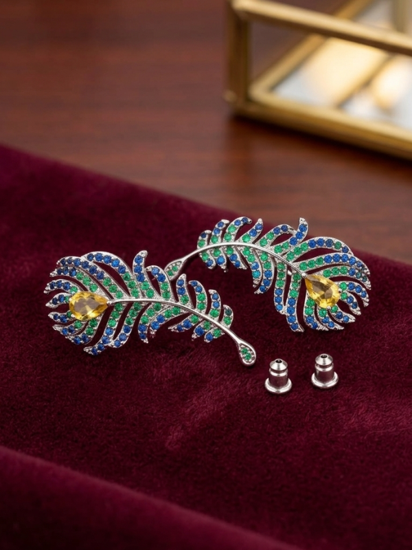 peacock feather Earrings