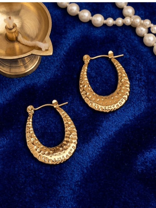 Elegant gold hoop earrings for women lightweight daily wear fashion jewelry